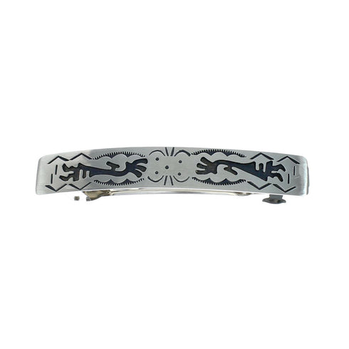 Native American Genuine Sterling Kokopelli Silver Hair Barrett NN20422